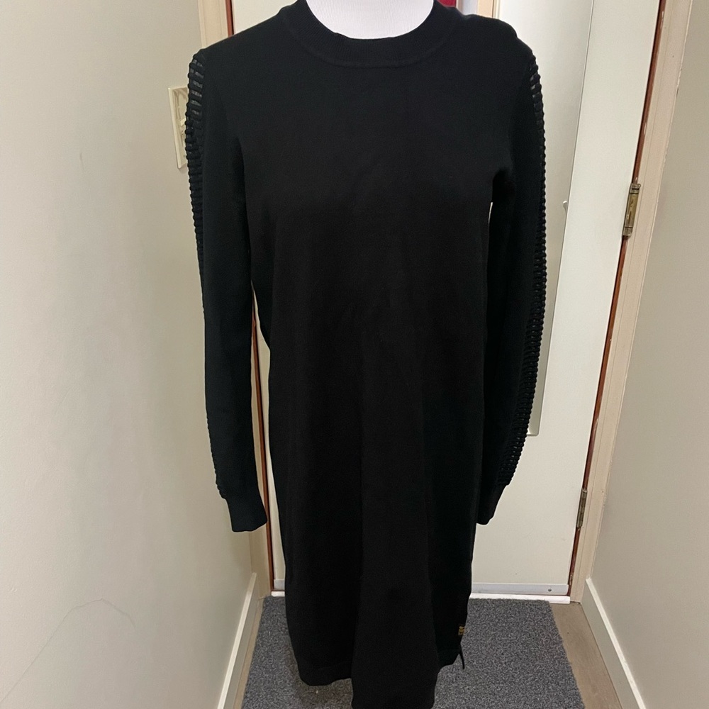 G-Star Black Long Sleeve Knit Midi Dress